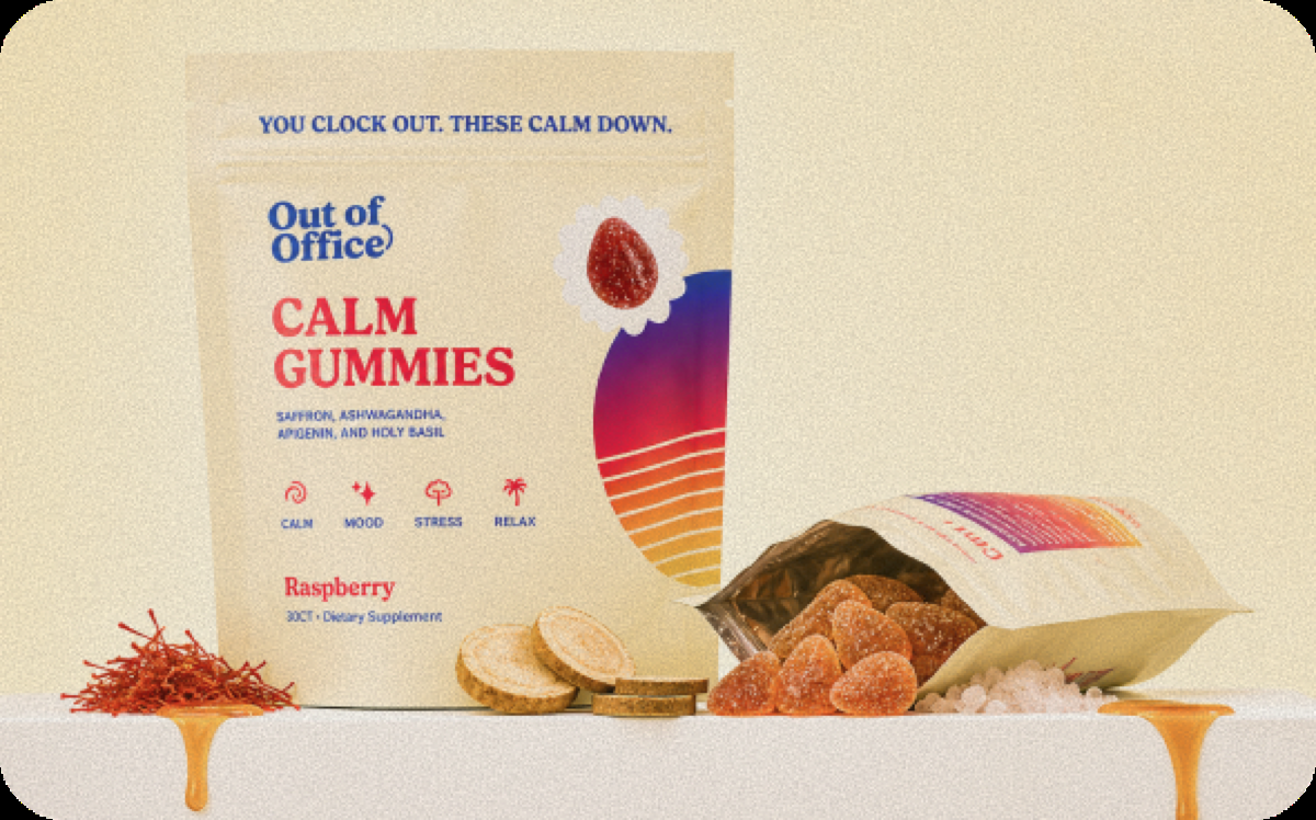 Out of Office Calm gummies poolside